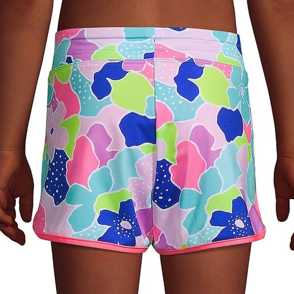 LAST ONE- Lands' End Girls Slim Quick Dry Elastic Waist Swim Shorts - Picture 4 of 4